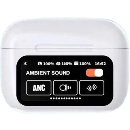 A9 Pro ANC Earbuds Touch Screen Display white
