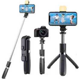 Q07 Bluetooth Selfie Stick with Light and Bluetooth Remote Control